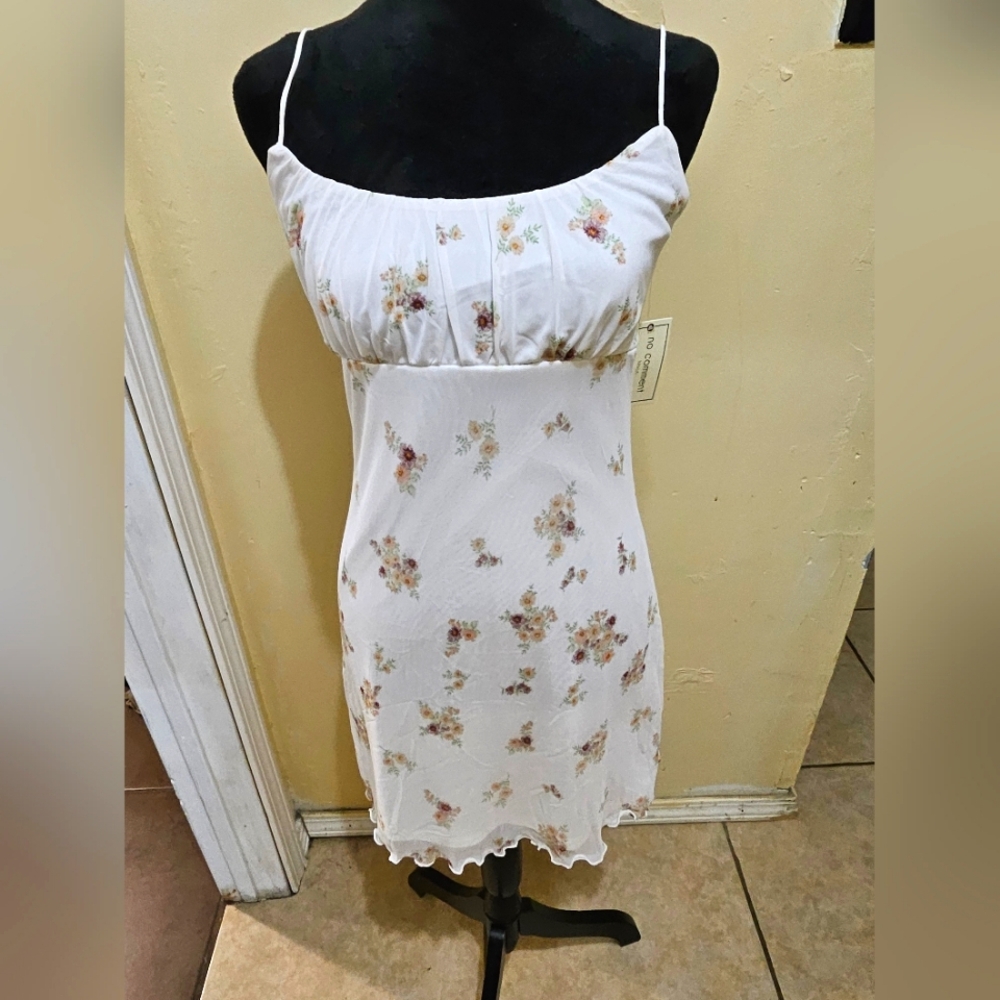 Spring Floral White Dress L